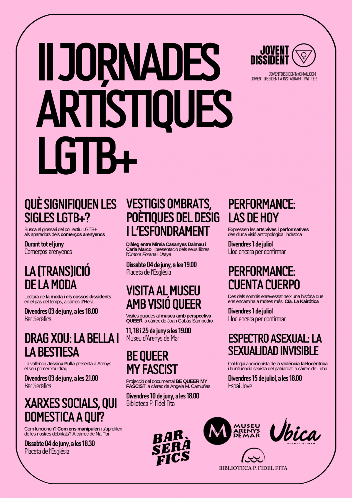 Cartell Jornades Artiu0301stiques LGTB 